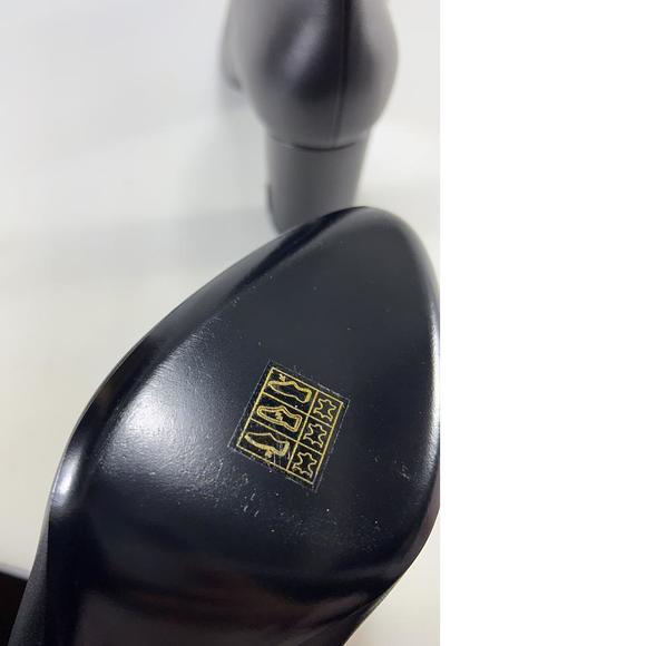 YSL Black Lou Pin Zip 70mm Nappa Leather Almond Toe Boots Booties D829 - Picture 10 of 12